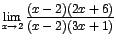 $\displaystyle {\lim_{x \rightarrow{2}}{\frac{(x-2)(2x+6)}{(x-2)(3x+1)}}}$